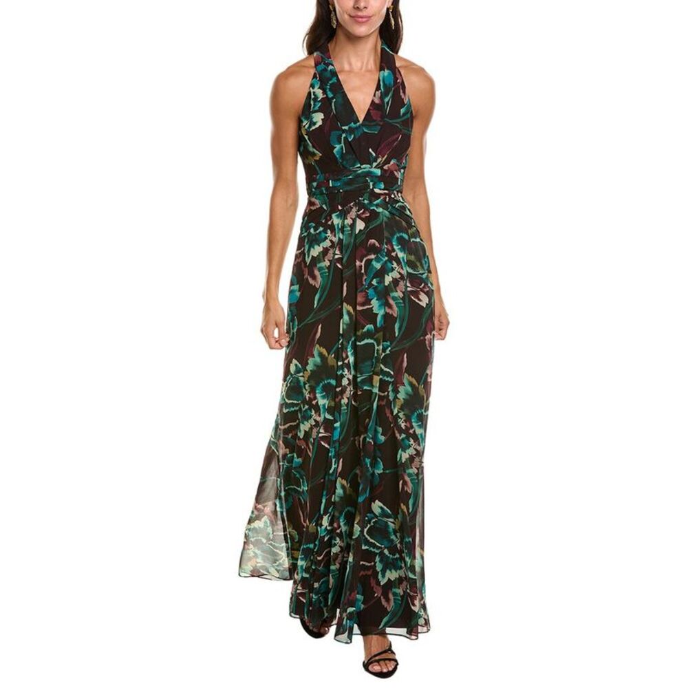 Badgley Mischka Womens Floral Gown, Red